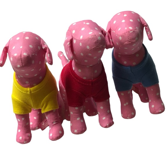 3 PiNK Victoria’s Secret Dogs Recycle Love Polka Dot VS Pink Dog Collector - Picture 7 of 12